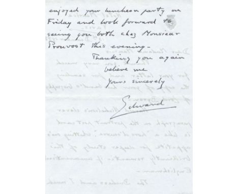 EDWARD VIII: (1894-1972) King of the United Kingdom January - December 1936. Later Duke of Windsor. An excellent A.L.S., Edwa