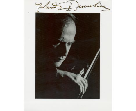 MENUHIN YEHUDI: (1916-1999) American-born British Violinist. Signed 8 x 10 photograph, the image depicting Menuhin in a close