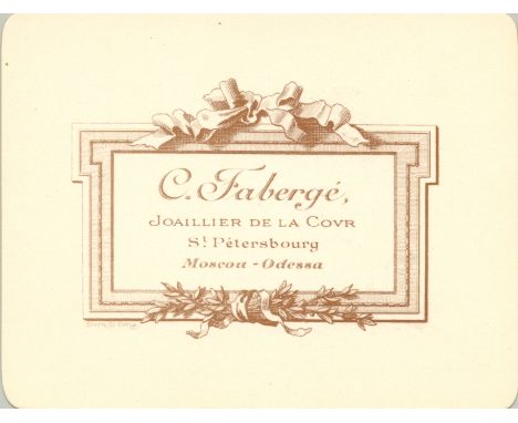 [FABERGÉ PETER CARL]: (1846-1920) Russian Jeweller, known for his Fabergé eggs. Appointed Goldsmith and Jeweller to the Russi