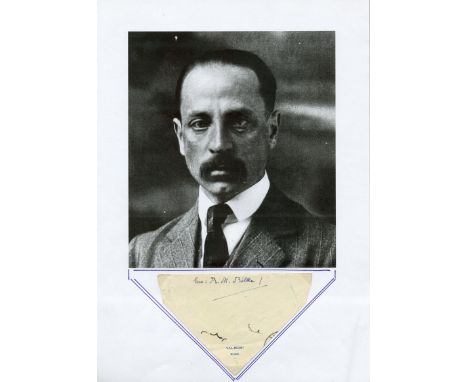 RILKE RAINER MARIA: (1875-1926) Bohemian-Austrian Novelist and Poet. Signed clipped piece R. M. Rilke, being the verso of an 