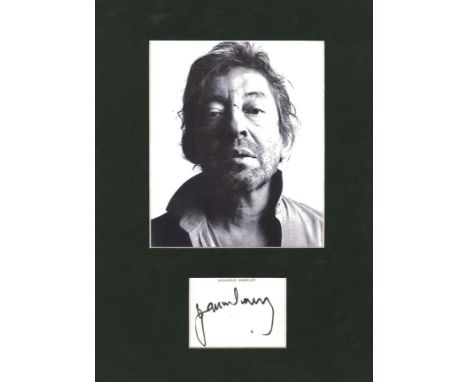 GAINSBOURG SERGE: (1928-1991) French Singer, Songwriter, Poet, Composer, Actor and Director. Black ink signature on a 4 x 3 c