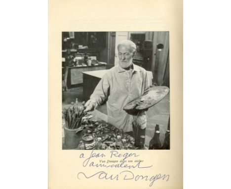 VAN DONGEN KEES: (1877-1968) Dutch Painter, a member of the Fauves. Signed and inscribed 6 x 8 exhibition brochure by Van Don