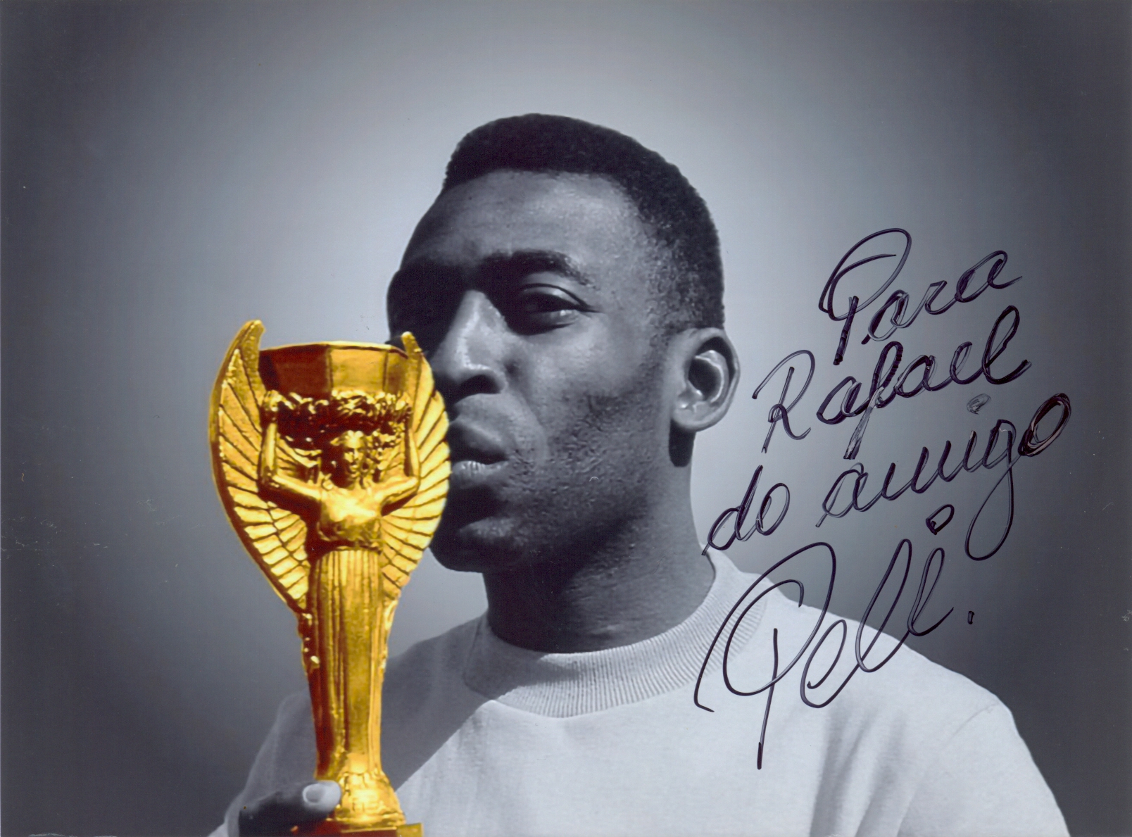 PELE: (1940- ) Brazilian Footballer. Signed and inscribed 8 x 6 ...