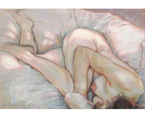 Byron Howard (b.1935)Sleeping Female NudeSigned and dated (19)86 pastel, 53.5cm by 74cmHoward is best known as a sculptor wit