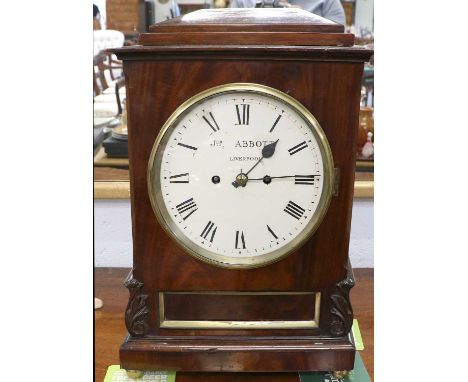 A Mahogany Striking Table Clock, 19th century, signed Jno Abbott, Liverpool, 46cm high