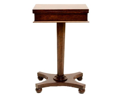 A Regency Burr Yew and Rosewood-Crossbanded Foldover Card Table, early 19th century, of attractive proportions, the rectangul