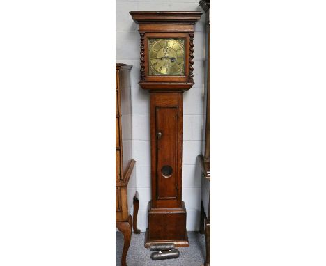 An Oak Eight-Day Longcase Clock, later dial, 190cm highWith two weights, pendulum and winding keySize of the dial - 11 inches