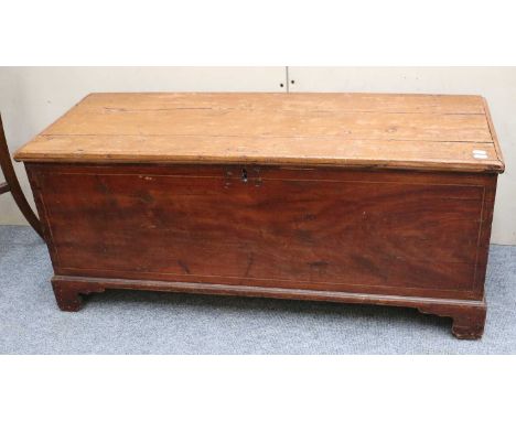 A Large 19th Century Pine Trunk, in original paint, 127cm by 48cm by 54cm