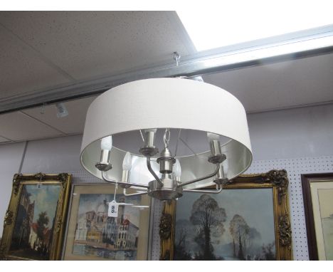 A Modern Six Branch Ceiling Light, with shade (untested: sold for parts only).