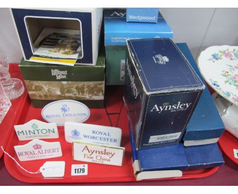 Ceramic Advertising Signs, "Royal Doulton", "Minton", "Royal Albert", "Aynsley", "Royal Worcester"; together with assorted em