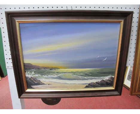 John Stevens (Newquay, Cornwall)Oil on Canvas,  Seascape, signed bottom right, 29cm x 39cm. 