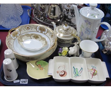 Poole Hors D'oeuvres, Noritake, Denby tea pot, etc:- One Tray.