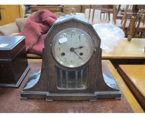 1920's Oak Mantle Clock, with eight day movement.