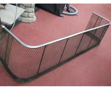 A Victorian Chrome Topper Wire Mesh Fireguard, 124cm wide.Lot 1147 - the height of the guard is 30.5cm, no damage to mesh or 