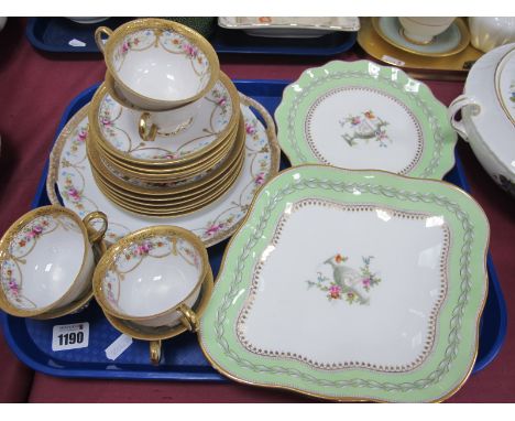 Noritake Tea Ware, of nineteen pieces, circa early XX Century with hand painted flowers and gilt borders, Wedgwood dish and p