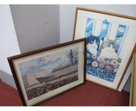 John Greensmith, The Commissioning Ceremony of HMS Sheffield Limited Edition Print of 250, signed by artist and R. Walker (Ma