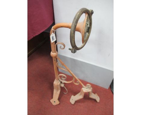 A Mid XIX Century Decorative Cast Iron Gas Railway Lamp, later converted, the vendor states the lamp was removed from the Mid