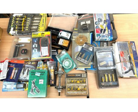 Large selection of cased tools includes Raff set, vice, clamps etc 