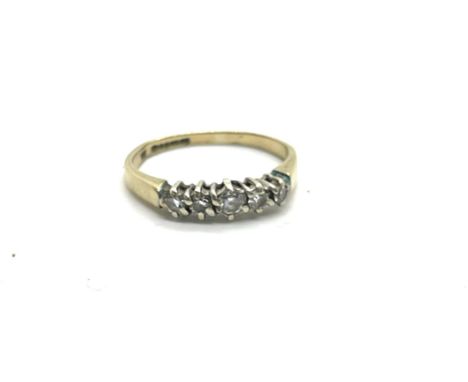 9ct gold 5 stone diamond set eternity, ring size J, overall weight 1.5g 