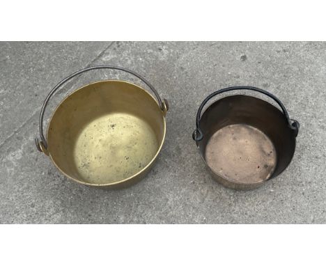 Two vintage jam pans 