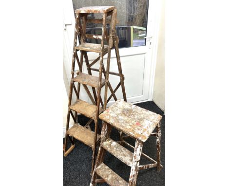 2 Sets of wooden step ladders 