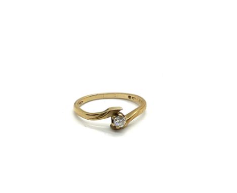 Ladies 9ct gold diamond ring, ring size J, overall weight 1.3g 