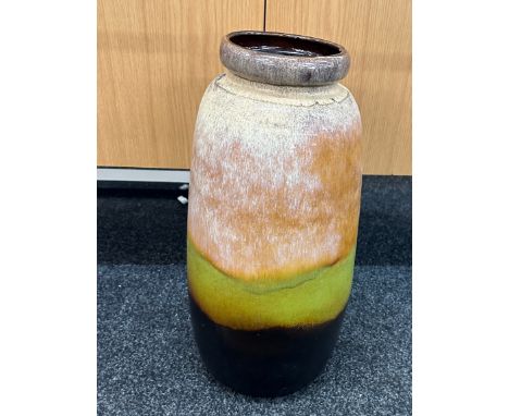 Vintage glazed West German umbrella stand measures approx 22 inches tall 