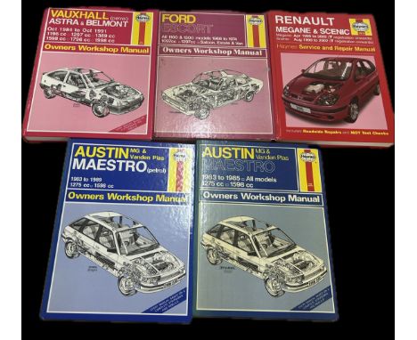 Selection of 5 vintage Haynes workshop manuals 