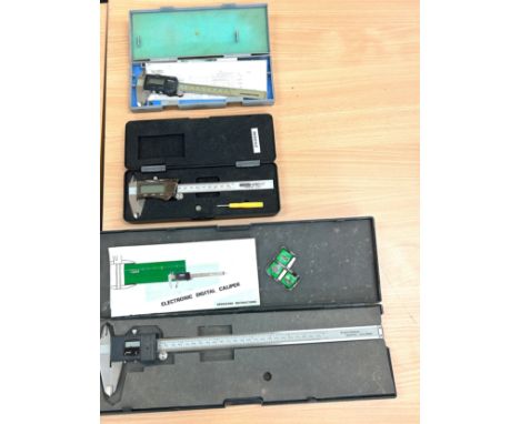 3 vintage cased micrometers includes general etc 