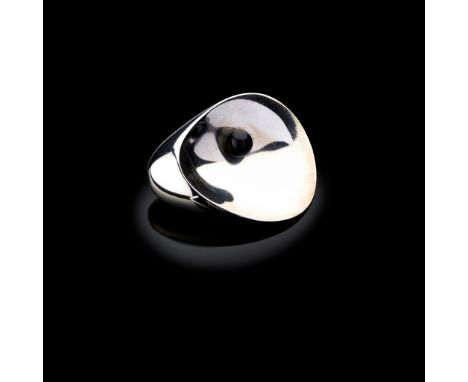 Nanna &amp; Jørgen Ditzel (Danish 1923-2005 &amp; 1921-1961) for Georg Jensen Black Pearl and Shell Brooch, model 328, silver