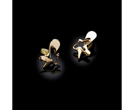 Henning Koppel (Danish 1918-1981) for Georg Jensen 'Splash' Earrings, designed 1965 model 1118, gold, each stamped manufactur