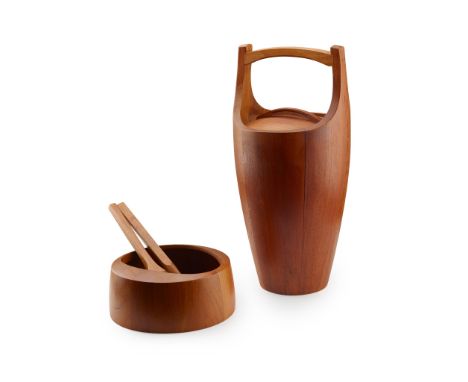 Jens Quistgaard (Danish 1919-2008) for Dansk International Designs Ice Bucket, Salad Bowl Set and the ice bucket, teak and pl