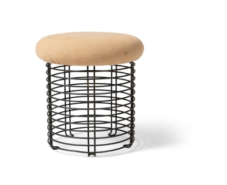 Verner Panton (Danish 1926-1998) Pantonova Stool, designed 1971 model 240, enameled steel and upholstery(37.5cm high, 36cm di