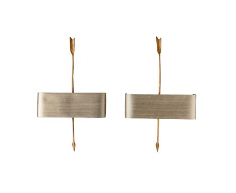 Felix Agostini (Italian 1912-1974) (attributed to) Pair of 'Arrow' Wall Sconces gilt metal mounts(arrow: 70cm long (27.5in lo