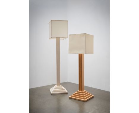 § Sir Peter Blake C.B.E. R.D.I. R.A. (British 1932-) for Aram Designs Limited Two 'Step' Lamps Finnish birch plywood(Taller l