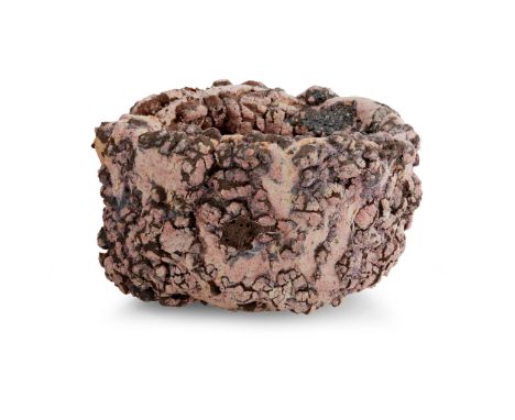 § Ewen Henderson (British 1934-2000) Bowl Mixed laminate clays, thick volcanic glaze, with paper label(9.5cm high, 15cm wide 