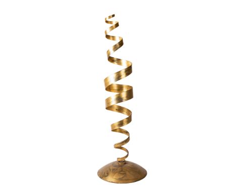 § Tom Dixon (British 1959-) 'Spiral' Floor Lamp, designed 1989 coiled steel applied with gold leaf(165cm high, 54cm diameter 