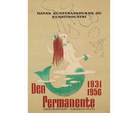 Danish Three Advertising Posters Arne Ungermann for Andreasen &amp; Lachmann, 'Den Permanente 1931-1956' ‒ Danish Crafts &amp