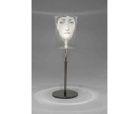 Fornasetti and Nigel Coates 'Lei' Table Lamp 2/300, engraved 'COATES / FORNASETTI 2/300', transparent glass shade etched with