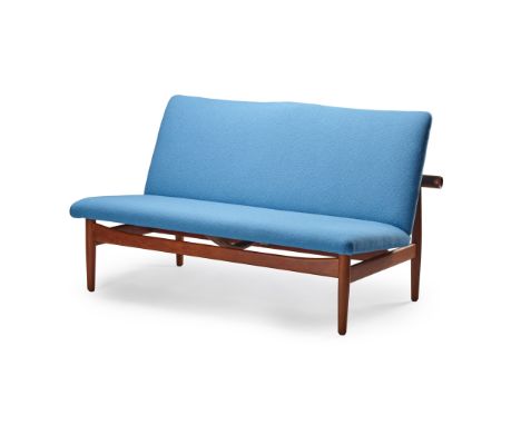 Finn Juhl (Danish 1912-1989) for France &amp; Søn 'Japan' Sofa, designed 1953 model 137, teak and wool with brass fittings,(7