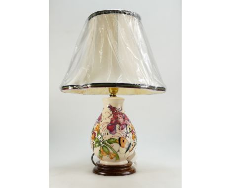 Moorcroft "A Family Through Flowers" lamp and shade height 47cm with shade