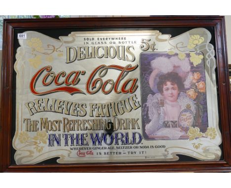 Vintage Coca Cola advertising mirror dimension's 98cm x 68cm