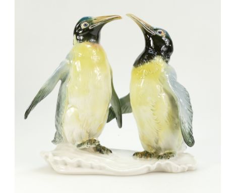 1930's Karl Ens ceramic figure group Emperor Penguins