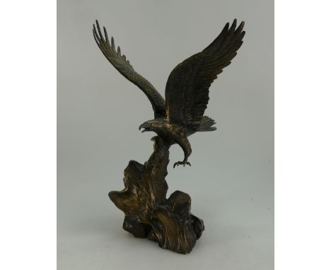 Bronze model of an eagle "Wings of Glory" by Ronald Van Ruyckevelt, height 28cm