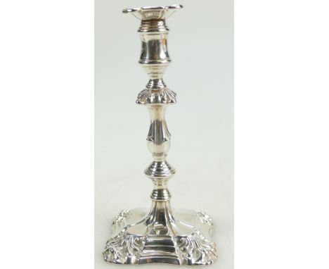 Silver small single taper stick/candlestick Sheffield 1877 5.25"/ 3cm high  3.77oz/117.2g