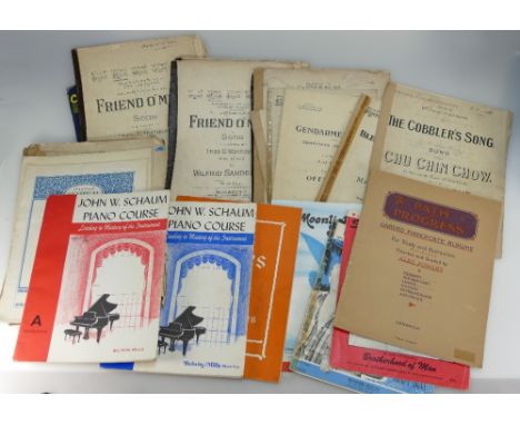 A large collection of interesting vintage ephemera to include sheet music, pop music programs mainly from 1970's, Thin Lizzie