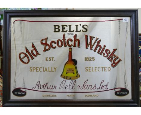 Vintage advertising mirror for Bells Old Scotch Whisky mirror dimension's 89cm x 65cm