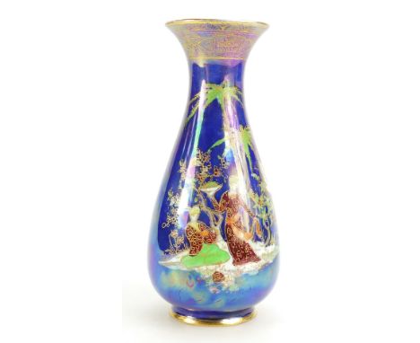 Carltonware lustre vase decorated in the Persian design, height 15.5cm (gilding to the rim worn)