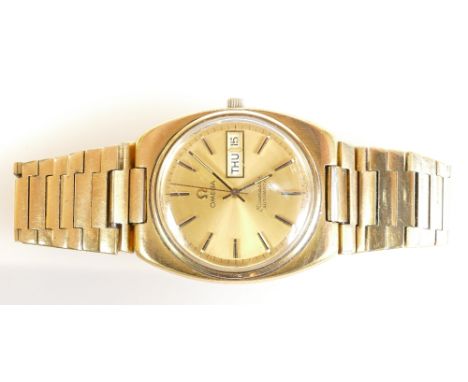 Omega gents vintage gold plated Seamaster day/date automatic wristwatch with original bracelet