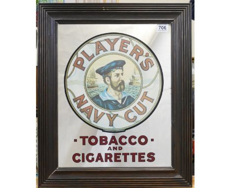 Vintage advertising mirror for  Player Navy cut tobacco and cigarettes mirror dimension's 50cm x 61cm